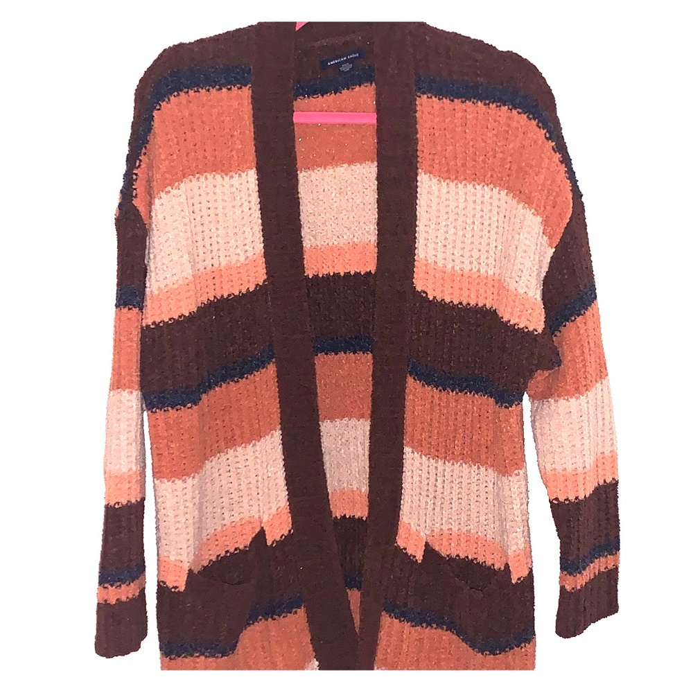 Multi-colored striped cardigan